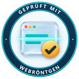 Siegel „Geprüft mit Webröntgen“